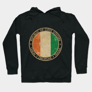 Vintage Republic of Cote d Ivoire Ivory Coast Africa African Flag Hoodie